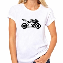 Remera Moto Velocidad Silueta Negra