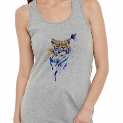 Musculosa Deportiva Tigre Con Una Mariposa Watercolor