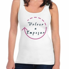 Musculosa Deportiva Volver A Empezar Frase Ciclo Vida Flecha - comprar online