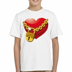 Remera Lock Heart Red Candado Corazon Diseño - TiendaCubik