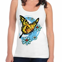 Musculosa Deportiva Mariposa Volando Sobre Flores Art - comprar online