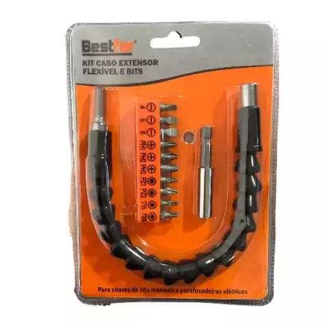 Kit Eixo Extensor Flexível Universal Para Parafusadeira