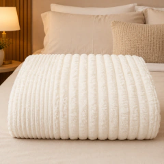 MANTA COBERTOR TORONTO MARFIM CAMA QUEEN