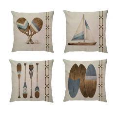 Kit 4 Capas De Almofada Linho Azul Náutica - comprar online