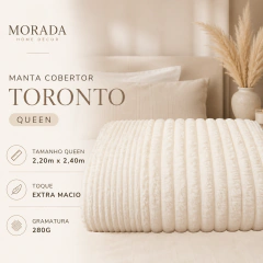 MANTA COBERTOR TORONTO MARFIM CAMA QUEEN - comprar online