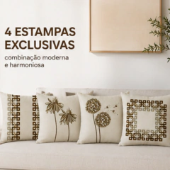 Kit 4 Capas De Almofada Linho Marrom na internet