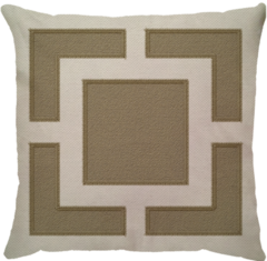 Capa Linho BRODERIE Moldura Square - Bege