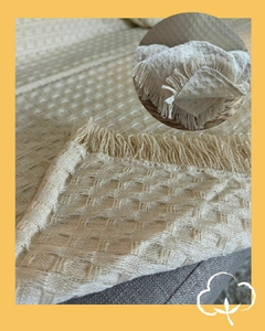 Manta Diamante Franjada - Cru - comprar online