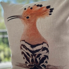 Capa de Almofada Linho Estampa Pássaro 43cm x 43cm