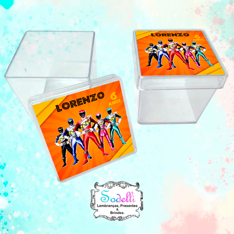 10 Lembrancinhas Power Rangers - Caixinhas Acrílicas Personalizadas