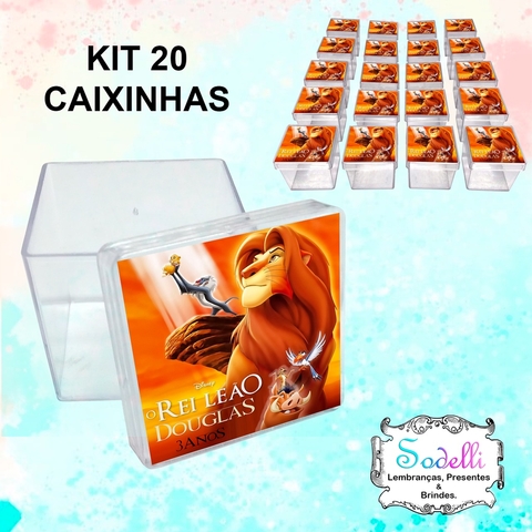 20 Lembrancinhas O Rei Leão - Caixinhas Acrílicas Personalizadas