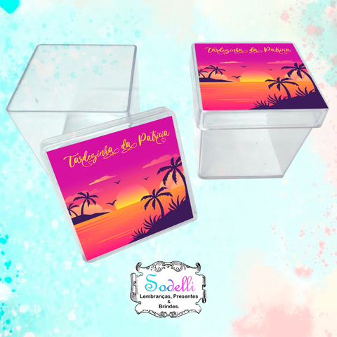 10 Lembrancinhas Tardezinha- Caixinhas Acrílicas Personalizadas
