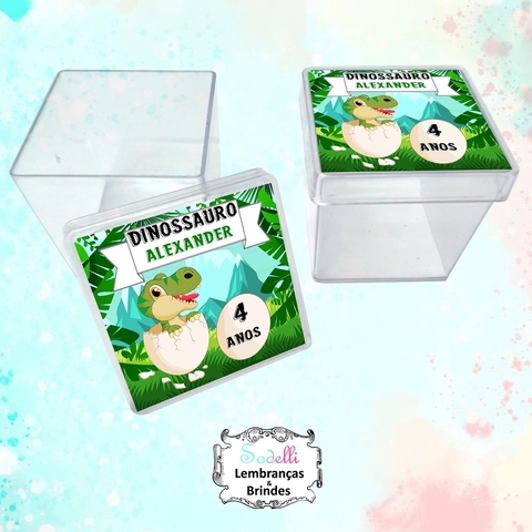 10 Lembrancinhas Dinossauro - Caixinhas Acrílicas Personalizadas
