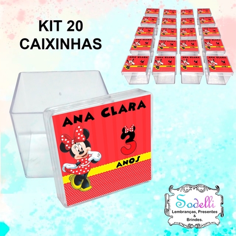 20 Lembrancinhas Minnie - Caixinhas Acrílicas Personalizadas