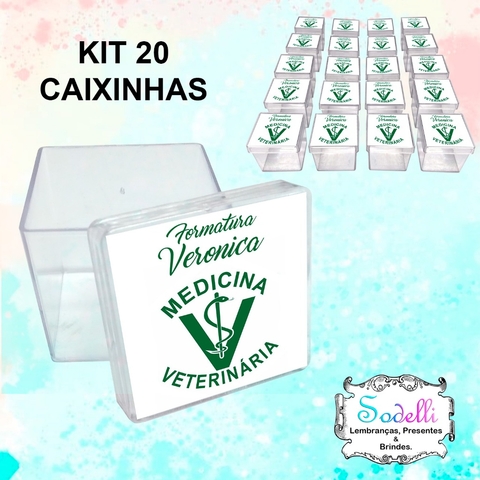 20 Lembrancinhas Formatura Medicina Veterinária - Caixinhas Acrílicas Personalizadas