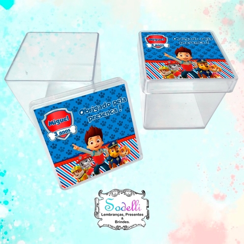 10 Lembrancinhas Patrulha Canina - Caixinhas Acrílicas Personalizadas