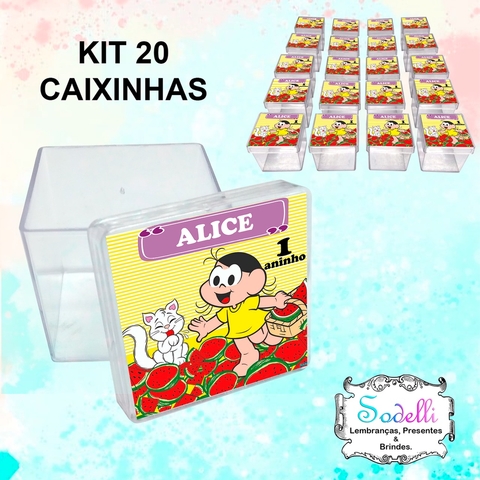 20 Lembrancinhas Turma da Mônica - Caixinhas Acrílicas Personalizadas