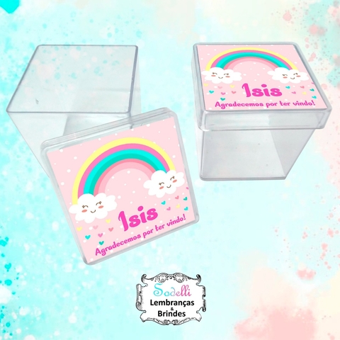 10 Lembrancinhas Arco - Iris - Caixinhas Acrílicas Personalizadas
