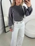 Blusa Tricot Cinza Trabalhada Modal - comprar online