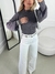 Blusa Tricot Cinza Trabalhada Modal na internet