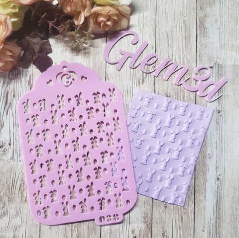 Estêncil de Textura - Coelho - 038