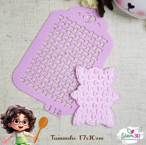 Textura em Estêncil - Padrão Trançado - 17x10 - TE 119