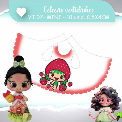 MORANGUINHO - 10 UNID - MINI 6,5X4CM - VESTIDINHOS - VT07