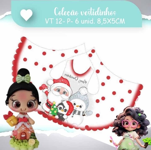 NATAL - 6 UNID - P 8,5X5,5CM - VESTIDINHOS - VT12