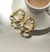 Brinco Oval Amassado (G) Banhado em Ouro