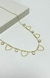 Colar Corações G e Cristais Rose Dourado Banhado em Ouro - Virenna