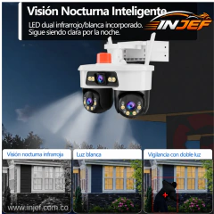 CÁMARA DE SEGURIDAD IP WIFI 9MP TRIPLE LENTE PTZ – VIGILANCIA 360° CON VISIÓN NOCTURNA A COLOR