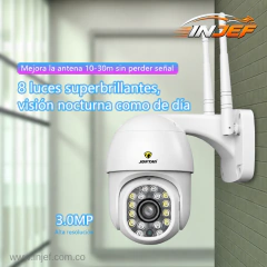CÁMARA DE SEGURIDAD IP WIFI 1080P PTZ PARA EXTERIOR – SEGUIMIENTO INTELIGENTE Y VISIÓN NOCTURNA - INJEF OFICIAL