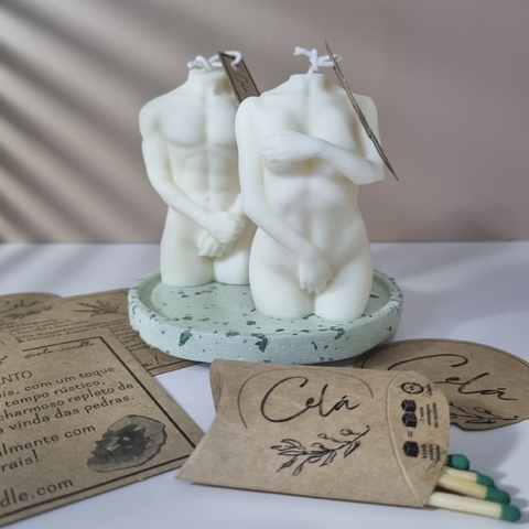 Kit corpo homem e mulher + Bandeja oval (cor sortida)