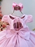 Vestido Infantil Rosa Claro Busto Com Nervuras Damas Festas - Lala&Loly