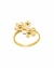 Anel 3 flores Ouro 18k