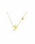 Gargantilha beija flor e flor Ouro 18K