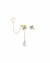 Brinco piercing Pedras Naturais Ouro 18K