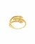 Anel três folhas Ouro 18k
