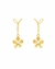 Brinco Flor pendurada e pérola de Ouro 18k