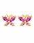 Brinco Borboleta Pedras Naturais G ouro 18k
