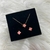 Juego collar y arete colores tipo Van Cleef ROSA CLARO 43 + 5 cm
