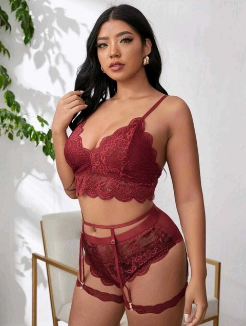 Conjunto Sexy Plus Size Renda - Completo