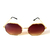Óculos de Sol cayo blanco cb_ho2293, modelo malta, armação hexagonal em metal dourado com lente marrom - comprar online