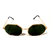 Óculos de Sol cayo blanco cb_ho2293, modelo malta, armação hexagonal em metal dourado com lente verde - comprar online