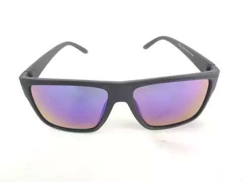 óculos solar quadrado, preto emborrachado, lente verde espelhada - comprar online