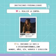 Pack 9 Invitaciones Personalizadas | Tini en internet