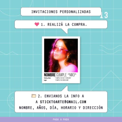 Pack 9 Invitaciones Personalizadas | Tini en internet
