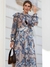 VESTIDO CHIFFON ESTAMPADO COM ILHÓS - L’amour Paris