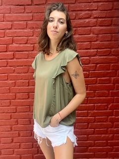 BLUSA SOFI VERDE CON VOLADOS - comprar online
