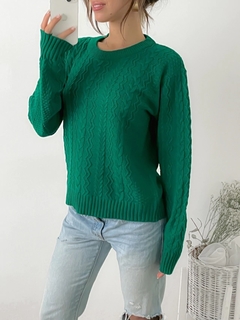 SWEATER TRENZADO CON FIGURAS MACA - comprar online